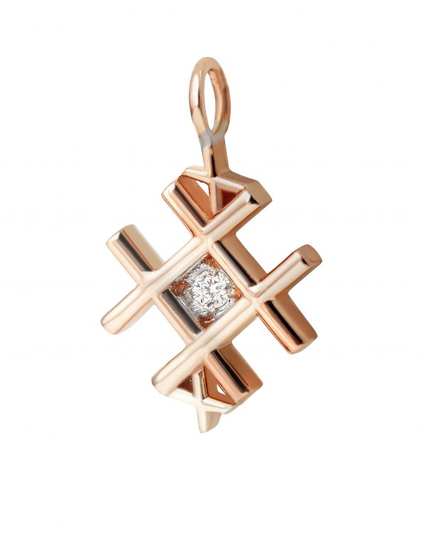 THE HASHTAG ROSE GOLD CHARM